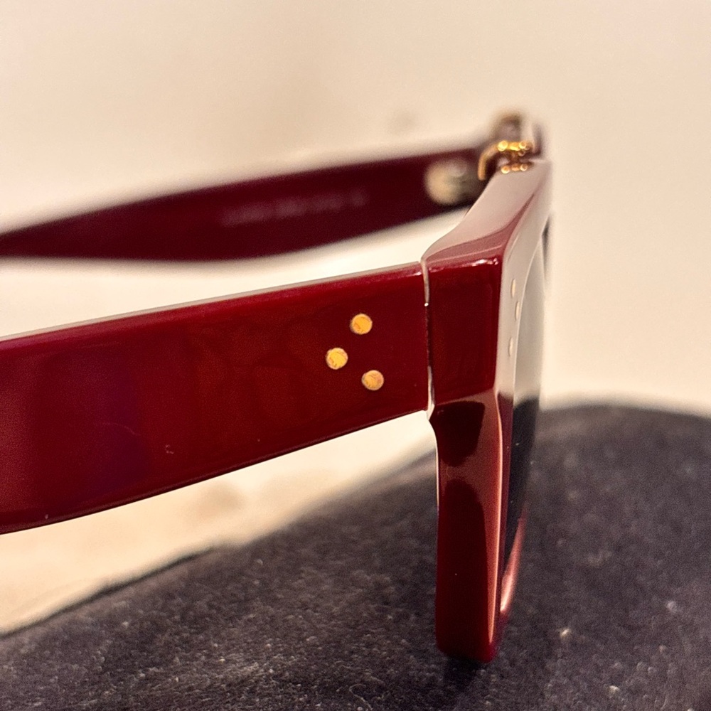 CELINE CL40024U Red & Gold Sunglasses W/ Case & Dustbag - Picture 6 of 9